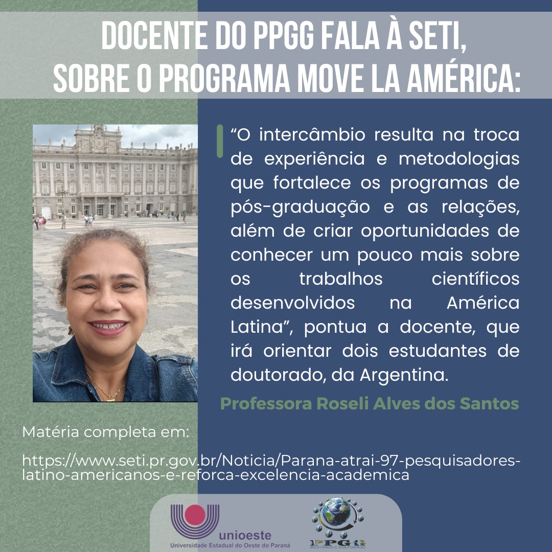 Docente do PPGG fala à Secretaria da Ciência, Tecnologia e Ensino Superior (SETI), sobre o Programa Move La América